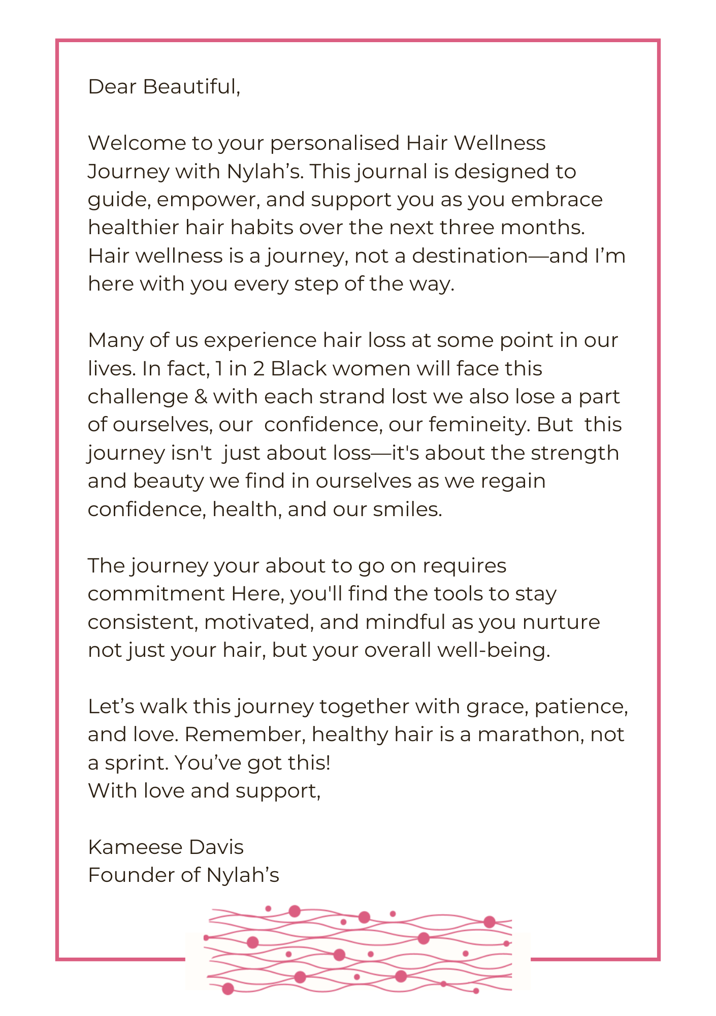 An intro from Kameese Davis from black women struggling with hair loss