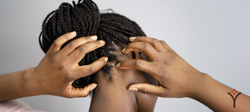 Woman with protective styles (braids)