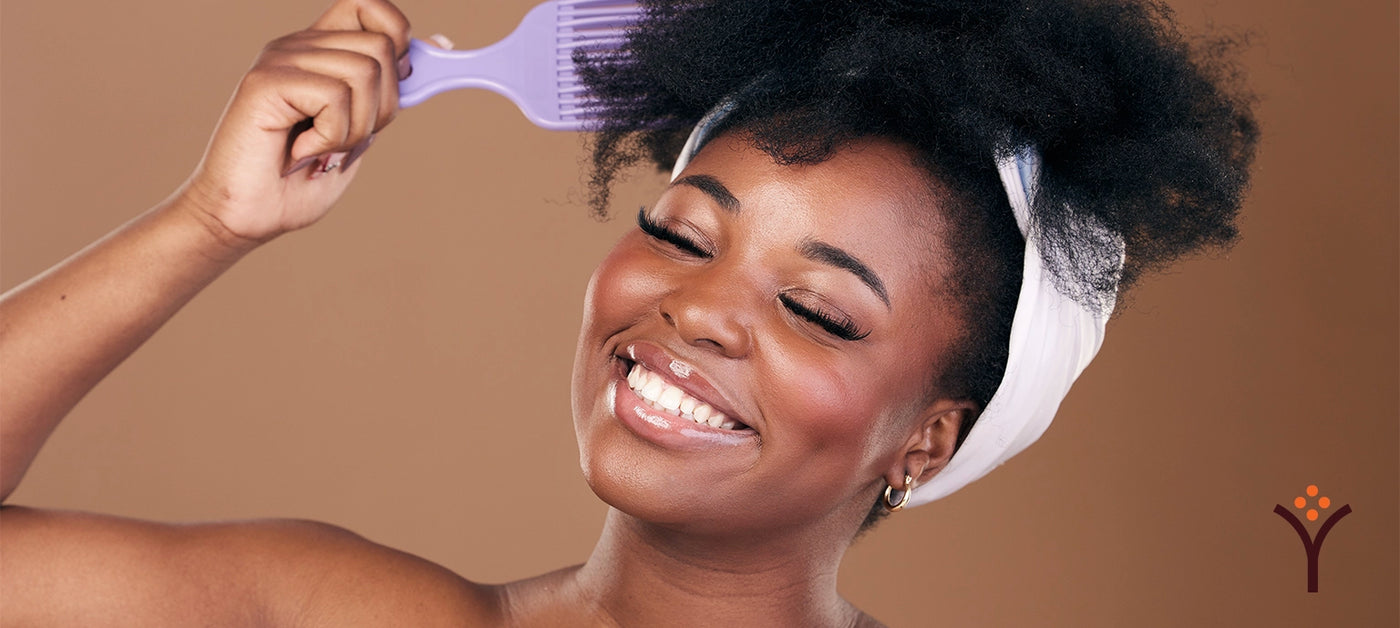 Calm, confident Black woman with healthy hair