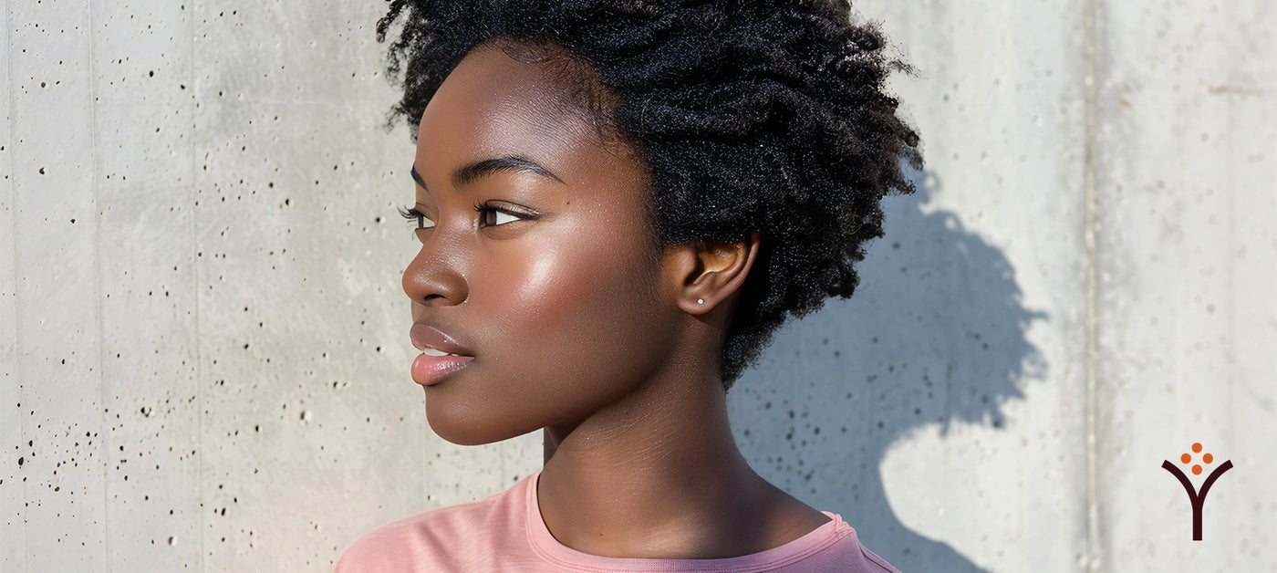 Woman with curls and short hair