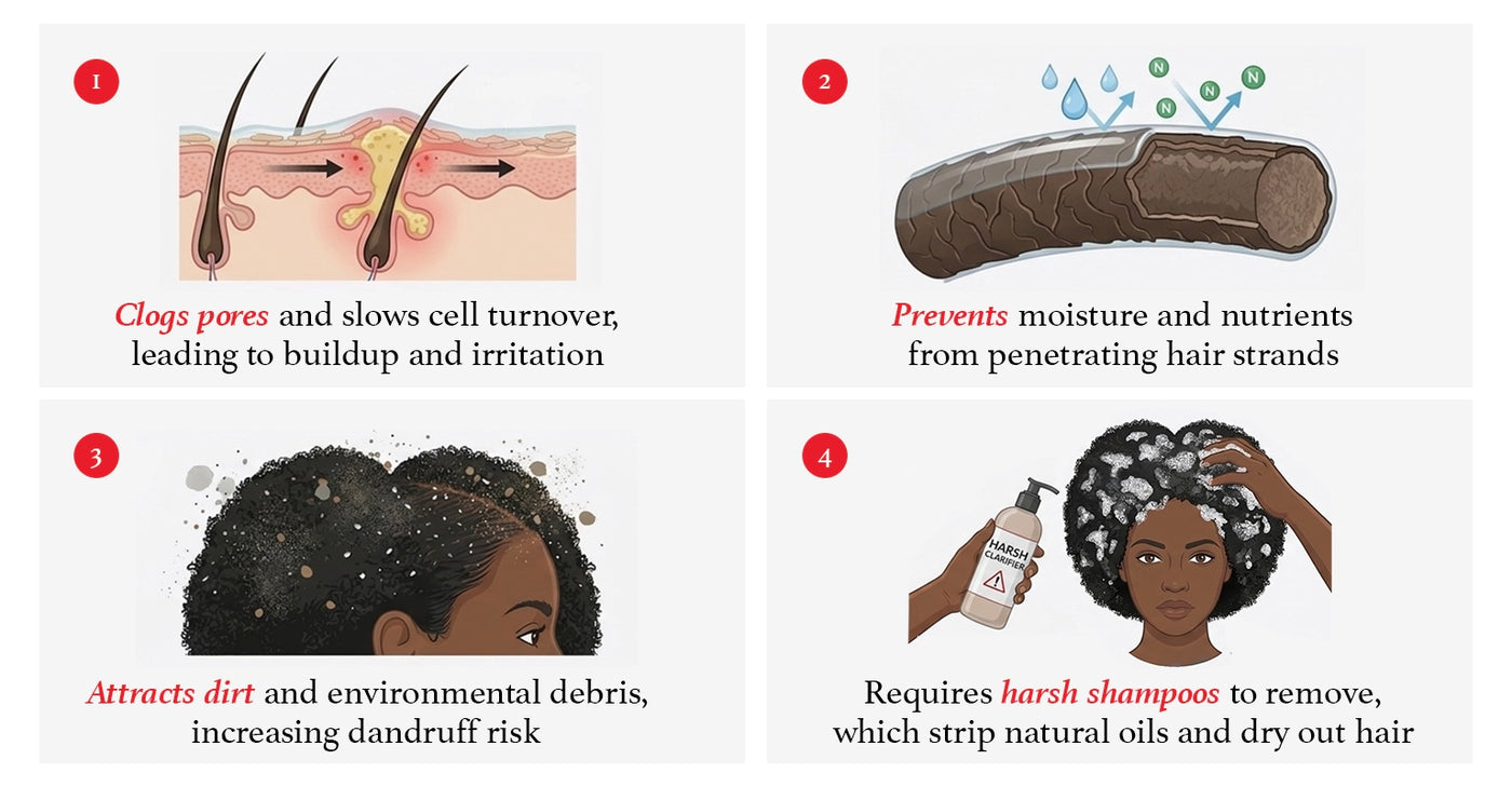 Effects of greasing the scalp