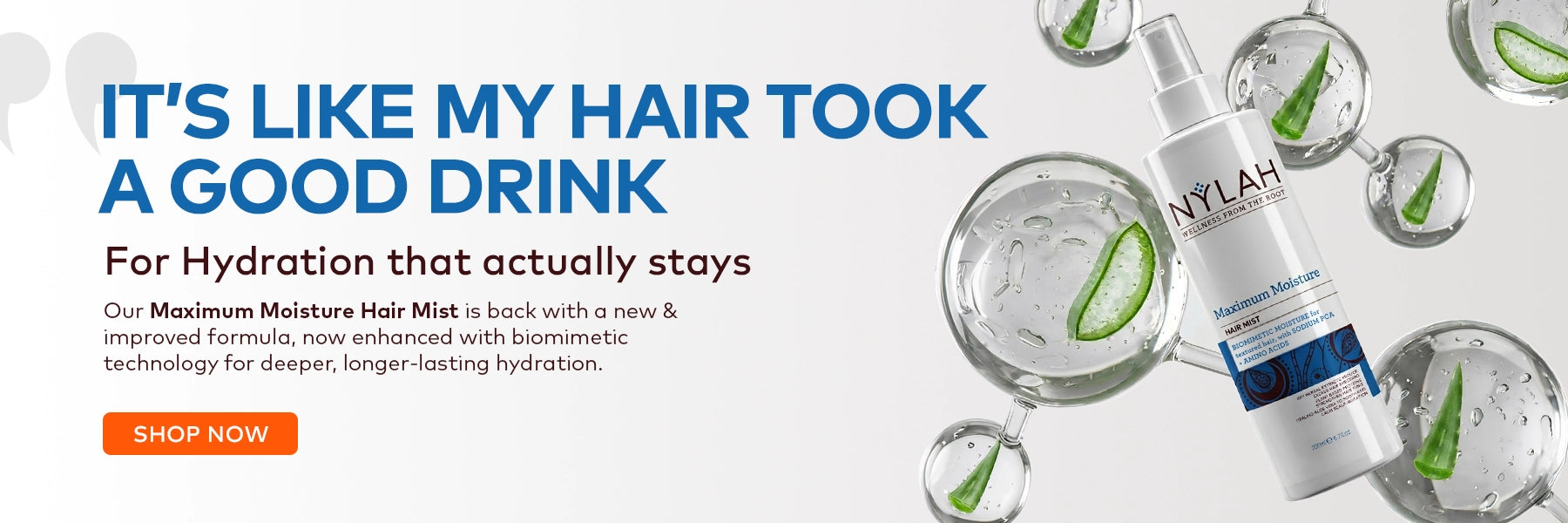 Maximum Moisture Hair Mist is back with a new and improved formula, now enhanced with biomimetic technology for deeper, longer-lasting hydration.