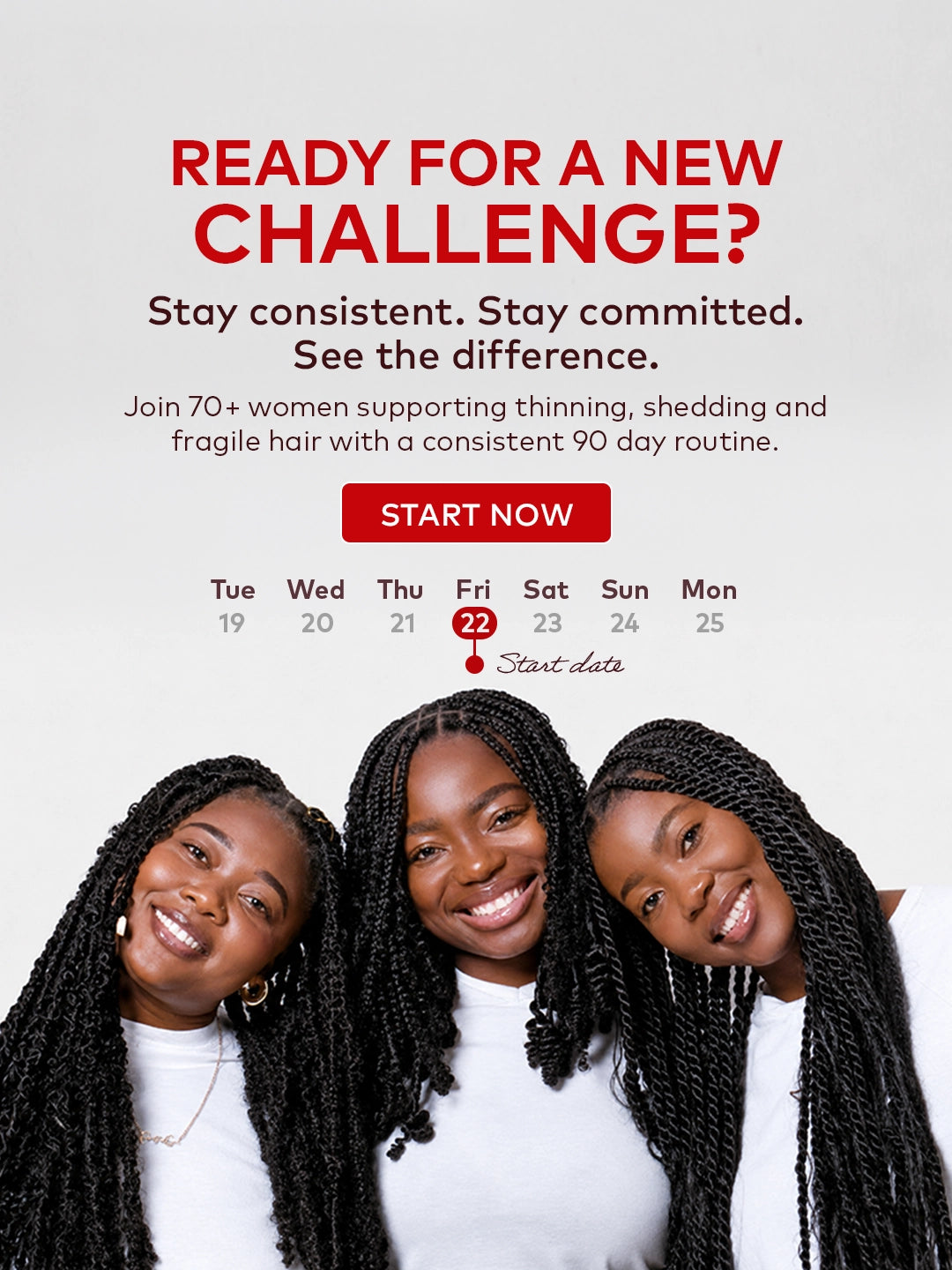 Ready for a new challenge?  Stay consistent. Stay committed.See the difference.