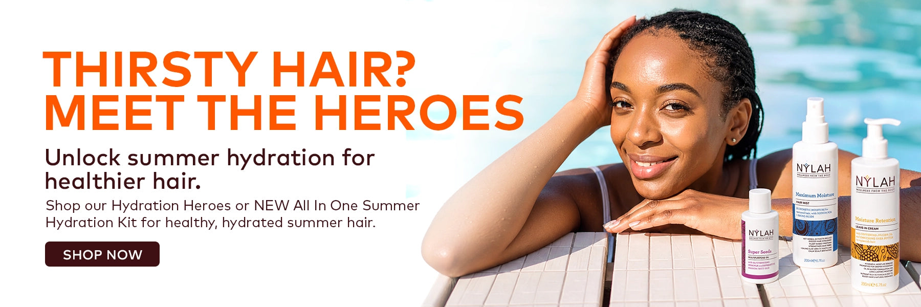 Thirsty hair? Unlock summer hydration for healthier hair. The kit for healthy, hydrated summer hair
