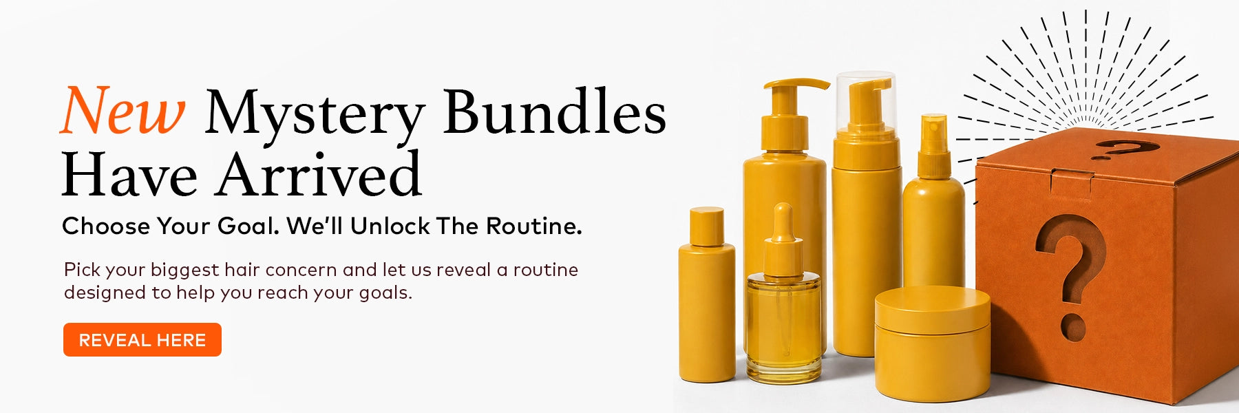 Mystery Bundles. Choose your Goal. Pick your biggest hair concern and let us reveal a routine designed to help you reach your goals.